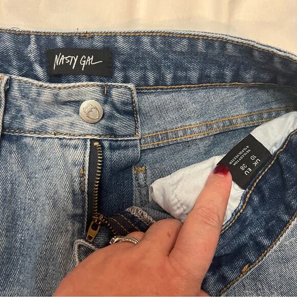 Nasty Gal Destructed Denim Boyfriend Jeans size 6 - Picture 3 of 11